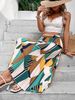 2025 New Style Women's Elegant Vacation Large Hem Printed Long High Waist Midi Skirt_ecoleips.com