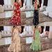Summer New Fashion Sexy Printed Long Dress For Women Halter Neck Tie_ecoleips.com