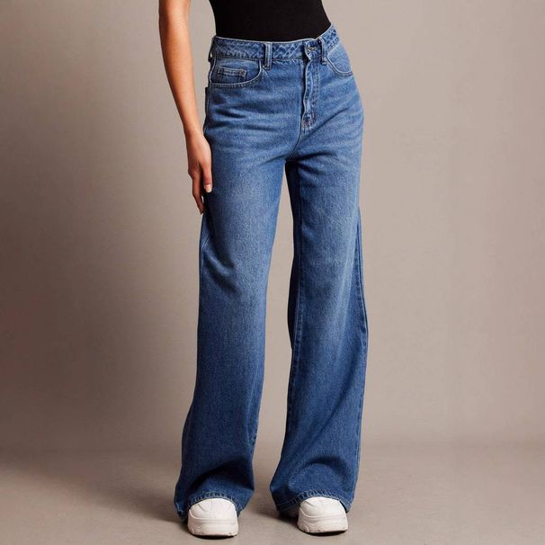 Women's Clothing Fashion Retro High Waist Loose Wide Leg Pants Straight Jeans Drape Mopping Trousers For Women_ecoleips.com