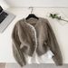 "Elegant Winter Sweater For Women – Lace Trim, Waist-Cinching Design, Soft Fur Knit (One Size Fits Most)"_ecoleips.com