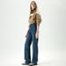 Orange Silk Women's Clothing#Retro Blue Narrow Wide-Leg Jeans For Women 2024 New High-Waisted Loose Straight Pants_ecoleips.com