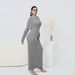 Women's Clothing Modest Abaya Dress Velvet-Touch Wrap Dress With Detachable Cape – Winter Luxe Two-Piece Set (Office-to-Event Versatility)_ecoleips.com