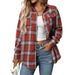 Women's Clothing Autumn And Winter Women's Clothing New Casual Fashion Loose Plaid Pocket Shirt Women_ecoleips.com