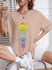 Women's Casual Round Neck Short Sleeve T-Shirt Multi-Color Style Simple Fashionable Sports Top Loose Fit_ecoleips.com