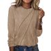 2025 Autumn/Winter New Solid Color Long Sleeve Hoodie T-shirt Round Neck Top Women's Wear_ecoleips.com