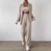 Women's Clothing Loose Two Piece Wide Leg Trousers Casual Suit_ecoleips.com