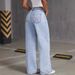 Women's Clothing Retro Bow Embroidery Washed Jeans Women's Sweet And Spicy Straight Loose Trousers_ecoleips.com