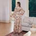 Elegant Printed Abaya Dress – Modest Loose-Fit Muslim Long Robe With Middle Eastern Floral Pattern – Dubai Saudi Arabian Style Gown_ecoleips.com