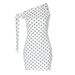 Women's Sexy Polka Dot One Shoulder Tie Side Bodycon Midi Dress – Summer Party Gown 2026_ecoleips.com
