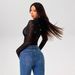 European American Cross-border 2026 Spring And Autumn New Women's Small Stand-up Collar Long-sleeve Mesh Transparent_ecoleips.com