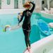 Women's Clothing Style Women's Long Sleeve Swimsuit Sun Protection Two Piece Slimming Quick Drying Sports Dive Suit Conservative Design_ecoleips.com