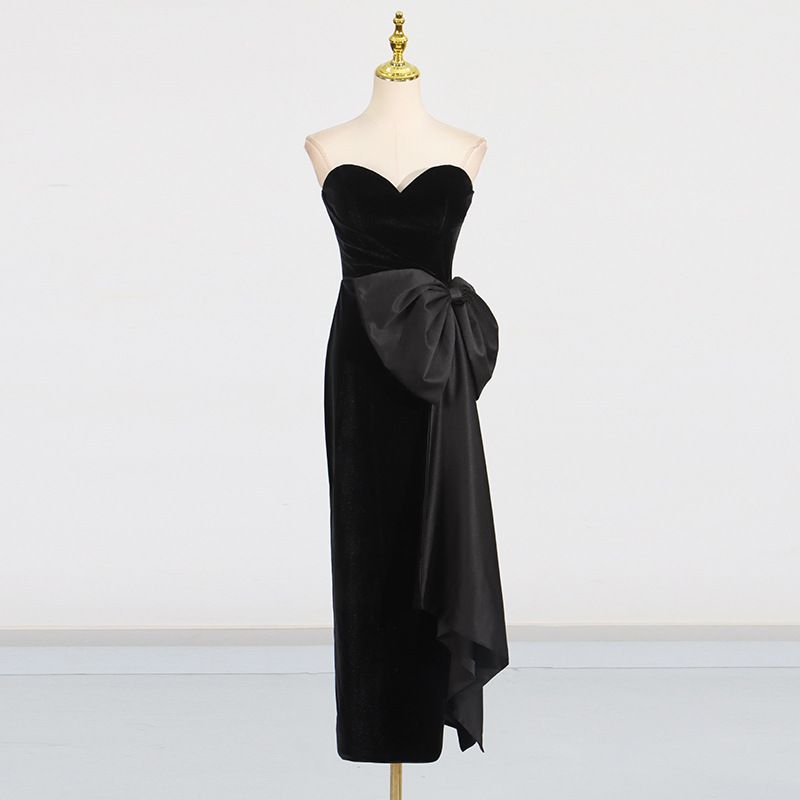 Sexy Tube Top Dress - Black Elegant Irregular Sleeveless Dress For Women | European & American Style_ecoleips.com