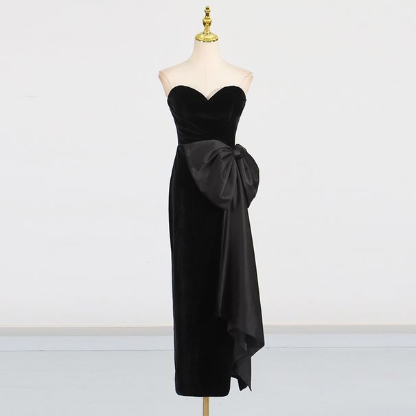 Sexy Tube Top Dress - Black Elegant Irregular Sleeveless Dress For Women | European & American Style_ecoleips.com
