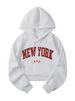 Unisex Short-Length Hooded Sweatshirt With Bold Letter Print – Trendy Pullover For Casual & Commute, Lightweight Polyester, Regular Fit_ecoleips.com