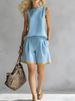 Trendy Sleeveless Top & Shorts Set For Women – Loose Fit Casual Two-Piece Outfit (S-5XL)_ecoleips.com