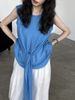 K High End Twisted And Tied Waist Short Sleeved Top, New Versatile And Slimming Shirt_ecoleips.com