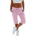 Women's Summer Casual Cropped Pants Thin Loose Fit plus Size European American Style for Outdoor Wear_ecoleips.com