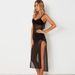 Elegant Knit V-Neck Backless Dress – Stylish Beach Cover-Up, Sun Protection, Yoga & Dance Wear For Women (One Size, Black/Purple/Silver)_ecoleips.com