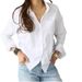 Women's Clothing Base Long Sleeved Shirt Ol Professional Slim Fit Lapel Shirt For Women_ecoleips.com