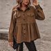 Women's Clothing Women's Commuter Long Sleeved Jacket Autumn And Winter Brown Retro Loose Cardigan Women's Jacket_ecoleips.com