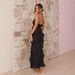 Women's Elegant Sleeveless Halter Neck Dress - Solid Color Multi-Layer Ruffle Summer/Autumn Dress (Fashionable & Stylish)_ecoleips.com