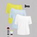 TK In-stock Solid Color T-shirt Daily Wear, Casual Basic Short-sleeve, Suitable For All Seasons, Women's Clothing_ecoleips.com