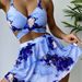 2022 European And American New Style Marble Print Three-Piece Sexy Bikini Swimsuit Beach Dress_ecoleips.com