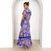 New Foreign Trade Dress, Summer High-end Long With Ruched Waist, Slimming Effect, V-neck, Single-breasted, Ruffle Dress_ecoleips.com