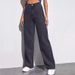 Popular European And American Cross-border Slimming Versatile Height-enhancing Washed Straight Loose Jeans Women's Black_ecoleips.com