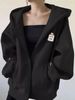 High-End Brand Jimo Cotton Hooded Sweatshirt For Women, Autumn Winter Cardigan, Zipper Baseball Jacket, Fleece-Lined And_ecoleips.com