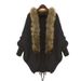 Women's Knitted Cape Cardigan Batwing Sleeve Coat With Fur Collar - Autumn Winter Fashion Outerwear_ecoleips.com