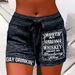 Cross-border Hot-selling Women's Summer Casual Shorts With Personalized Letter Prints, European And American Style Sexy_ecoleips.com
