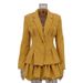 Women's European American Style Elegant Lapel Suit Jacket And Pleated Puff Skirt Two Piece Set High End Waist Cinching Cross Border Fashion_ecoleips.com