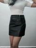 2025 Summer New Short A-line Leather Half Zipper Women's Bodycon Pencil Skirt_ecoleips.com