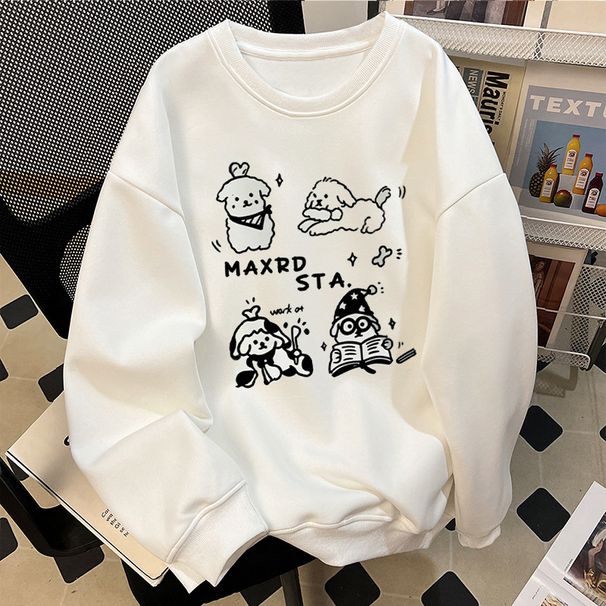 Men's And Women's Fleece Lined Crew Neck Sweatshirt Niche American Trendy Brand Thickened Casual Fashion Autumn Winter_ecoleips.com