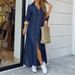 Women's Clothing Spring And Summer Shirt Loose Fashion Striped Mid Length Women's Shirt_ecoleips.com