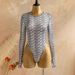 Women's Sexy Slightly Sheer Long Sleeve Bodysuit round Neck Print Mesh Tight Fitting New Style Jumpsuits Rompers_ecoleips.com