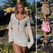 Women's Sexy Hollow Out Knitted Bikini Cover Up Beach Dress Summer Sun Protection Swimsuit Clothing_ecoleips.com