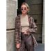 American Style Vintage Vintage Plaid Shirt Women's Long Design Sense Base Plaid Loose Shirt_ecoleips.com