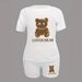 Cartoon Bear Print Casual Two-Piece Set – Short Sleeve T-Shirt & Slim Fit Shorts Coordinated Outfit (L-5xl)_ecoleips.com
