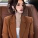 Autumn's Unique And Stylish Top With High-end Feel, A Niche Design That Won't Be Common, Korean-inspired Caramel-colored_ecoleips.com