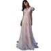 Women's Clothing Spring And Summer Sexy Evening Dress Long Willow Leaf V Neck Lace Wedding Dress_ecoleips.com