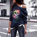 Autumn And Winter Women's Round Neck Sweatshirt With Skull Print Halloween Top_ecoleips.com