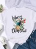 European And American Cross-border Foreign Trade Wholesale Clothing Christmas-themed Round-neck Plus-size Short-sleeve_ecoleips.com