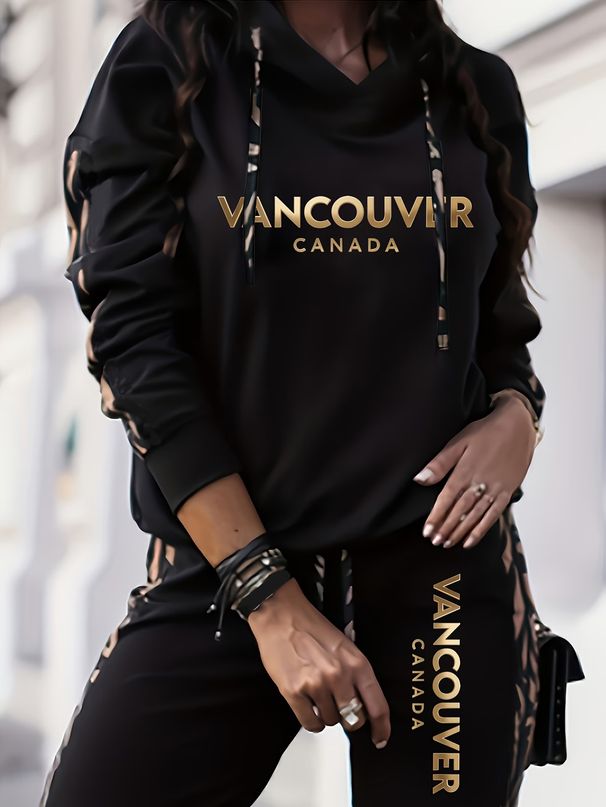 European American Early Autumn Fashion Roman Style Hooded Tracksuit Cross Border E-commerce Print Design 0051 Pant Set_ecoleips.com
