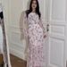 European And American 2024 Summer Cross-Border Chiffon Floral Ruffle Sleeve Long Asymmetrical Patchwork Dress_ecoleips.com