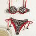 Women's Clothing Printed Steel Ring Gathered Drawstring Swimsuit Set With Built In Chest Pads And Straps For The Beach 2 Piece Bikini_ecoleips.com