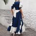 Women's Clothing Irregular High Waist Temperament Shirt Style Printed Long Skirt Dress_ecoleips.com