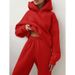 Women's Clothing Velvet Hooded Sweatshirt Leggings Set Autumn Winter Casual Fashion Thickened Solid Color Sports Suit_ecoleips.com