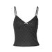 European And American Fashion Polka Dot Suspender Women's 2026 Summer New Spice Girl Deep V Bow Sleeveless Slim-fitting Top_ecoleips.com
